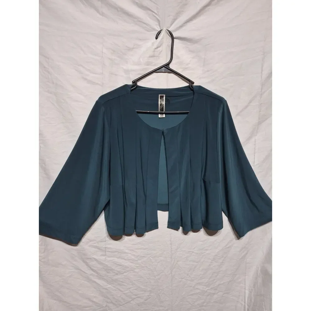 Julian Taylor New York Teal Pleated Cardigan Size 16W. Never Worn - Picture 1 of 6